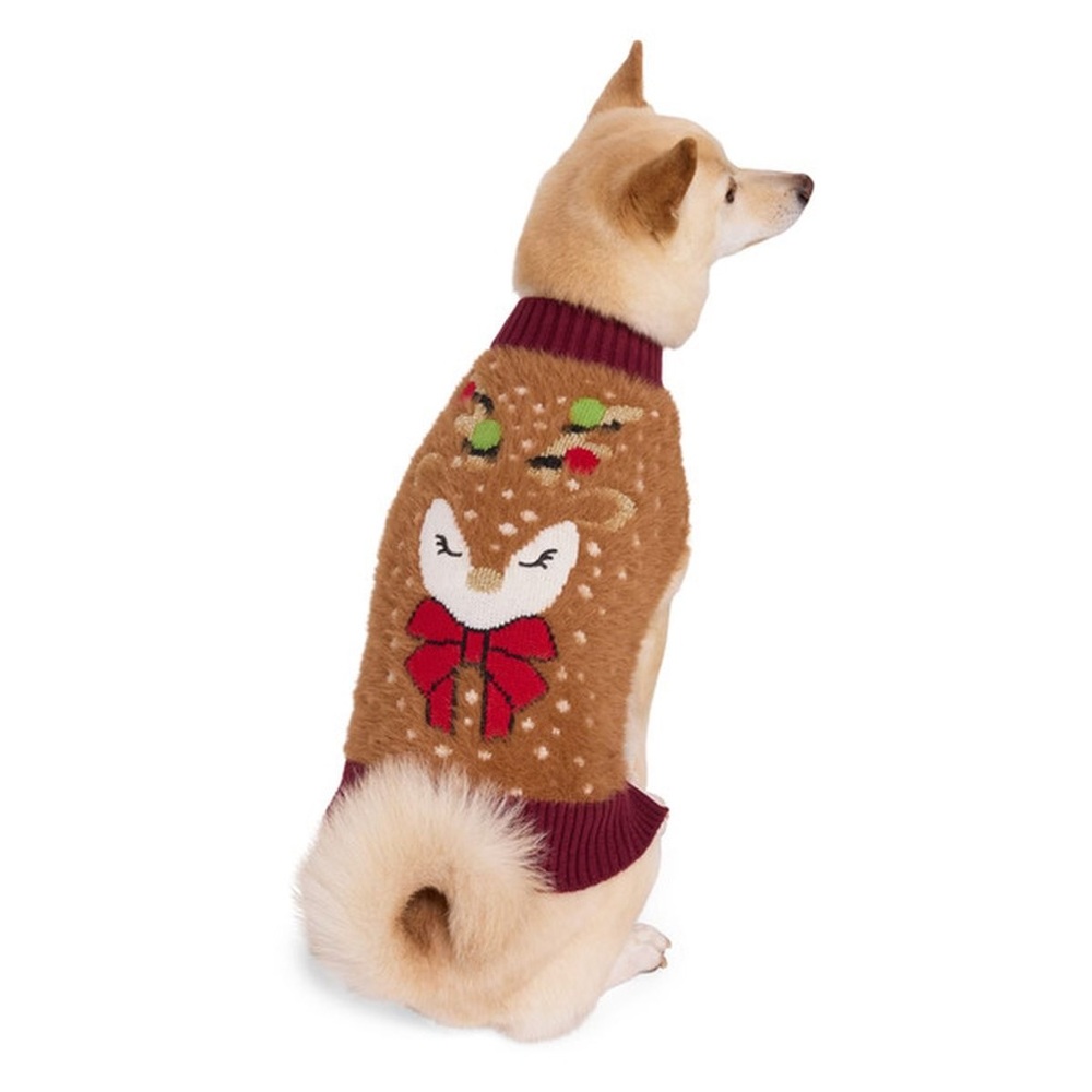 Merry Makings by Petco NWT Brown Dog Sweater with Reindeer Design